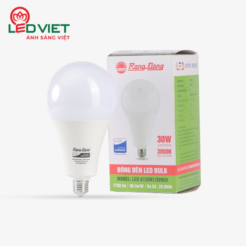 Bóng Đèn LED Búp Tròn 30W Rạng Đông A120N1/30W