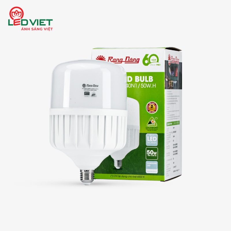 Đèn LED Búp Trụ Nhôm Nhựa 50W Rạng Đông