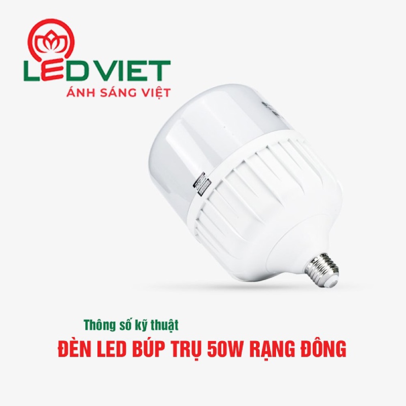 Thông số đèn LED Búp Trụ Nhôm Nhựa 50W Rạng Đông