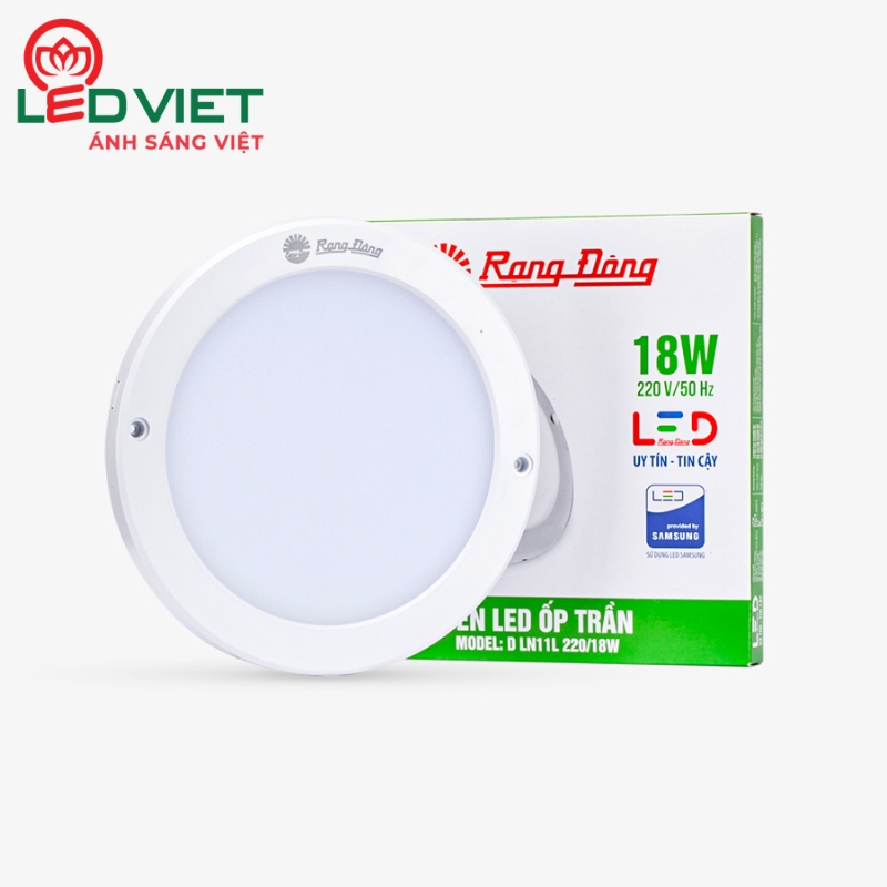 Đèn LED Ốp Trần Mỏng Tròn 18W Rạng Đông D LN11L 220/18W chính hãng