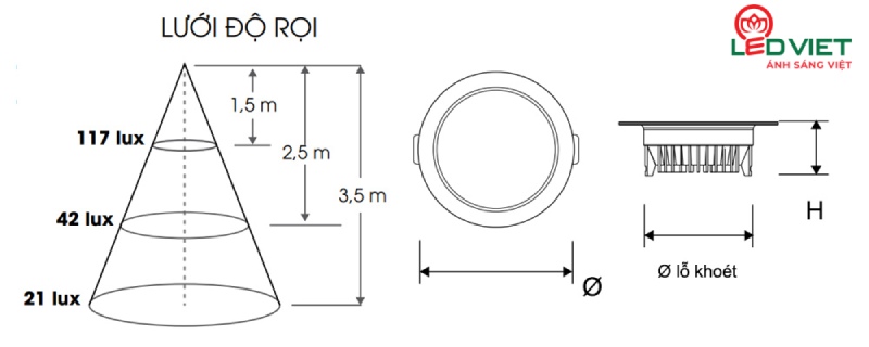 Đèn LED Âm Trần 7w Rạng Đông Smart Wifi D AT16L 90/7W.WF chính hãng