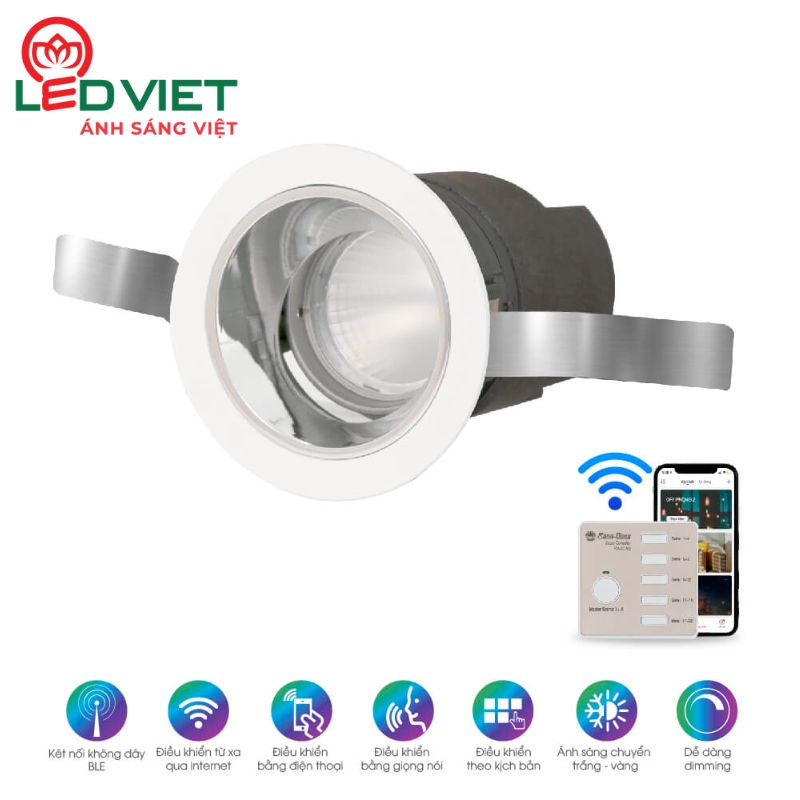 Đèn LED Âm Trần 7W Smart Rạng Đông AT18.BLE mới