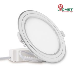 Đèn LED Panel tròn đổi màu PT05 ĐM 135/10W viền bạc